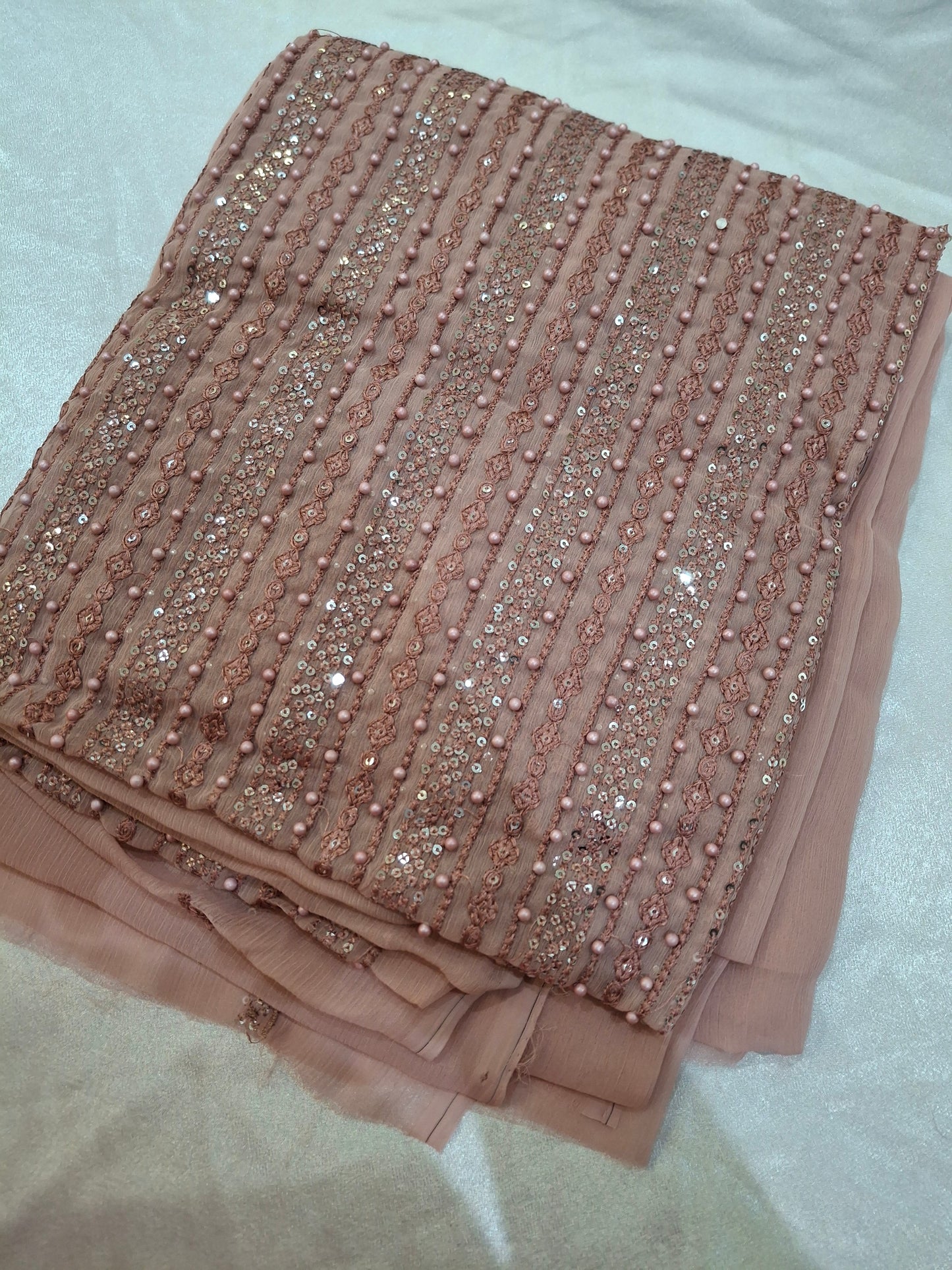 Pure Chiffon Unstitched Dress,4 piece suit set