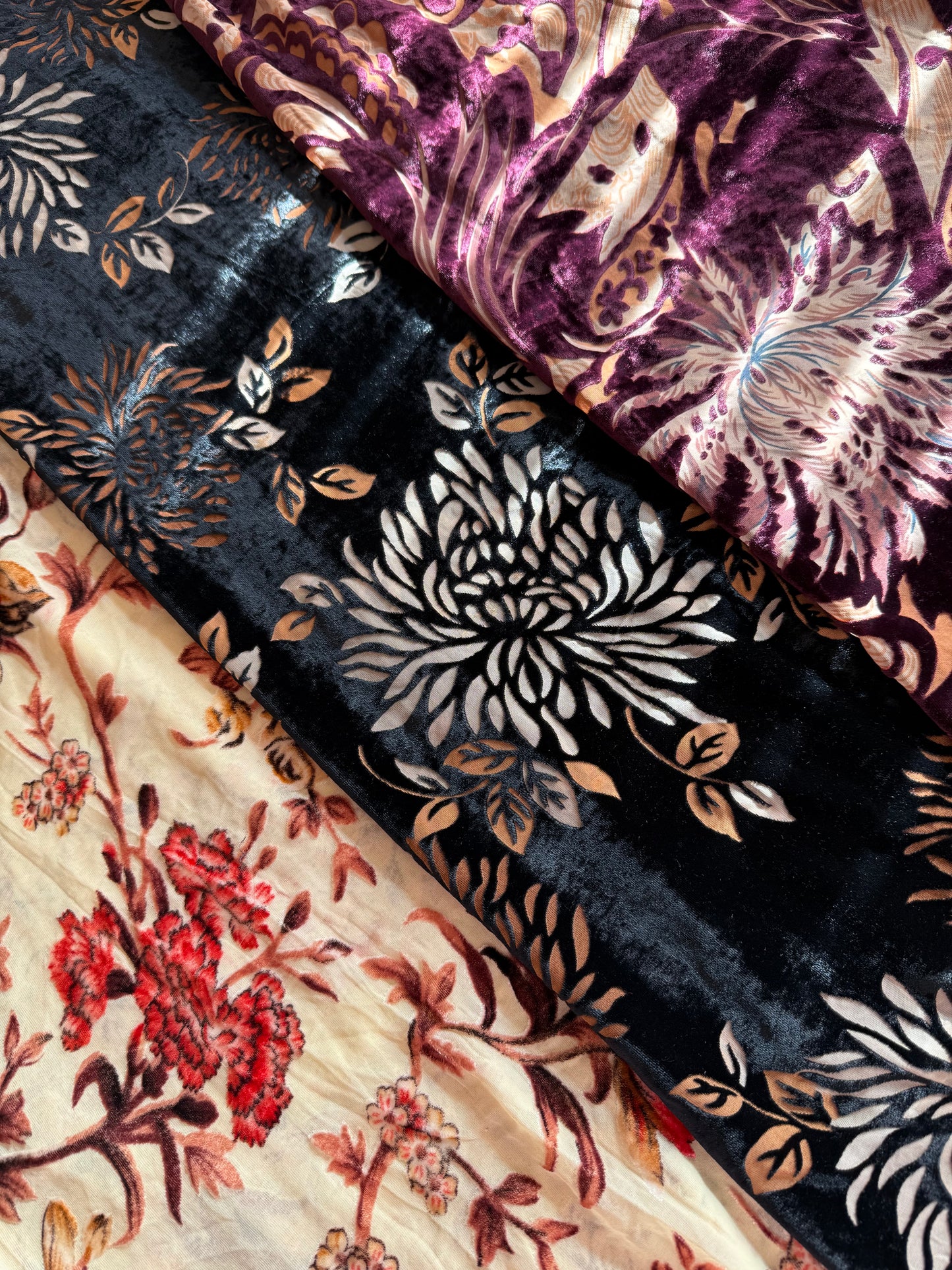 Fancy silk burnout velvet,2 piece suit with lining