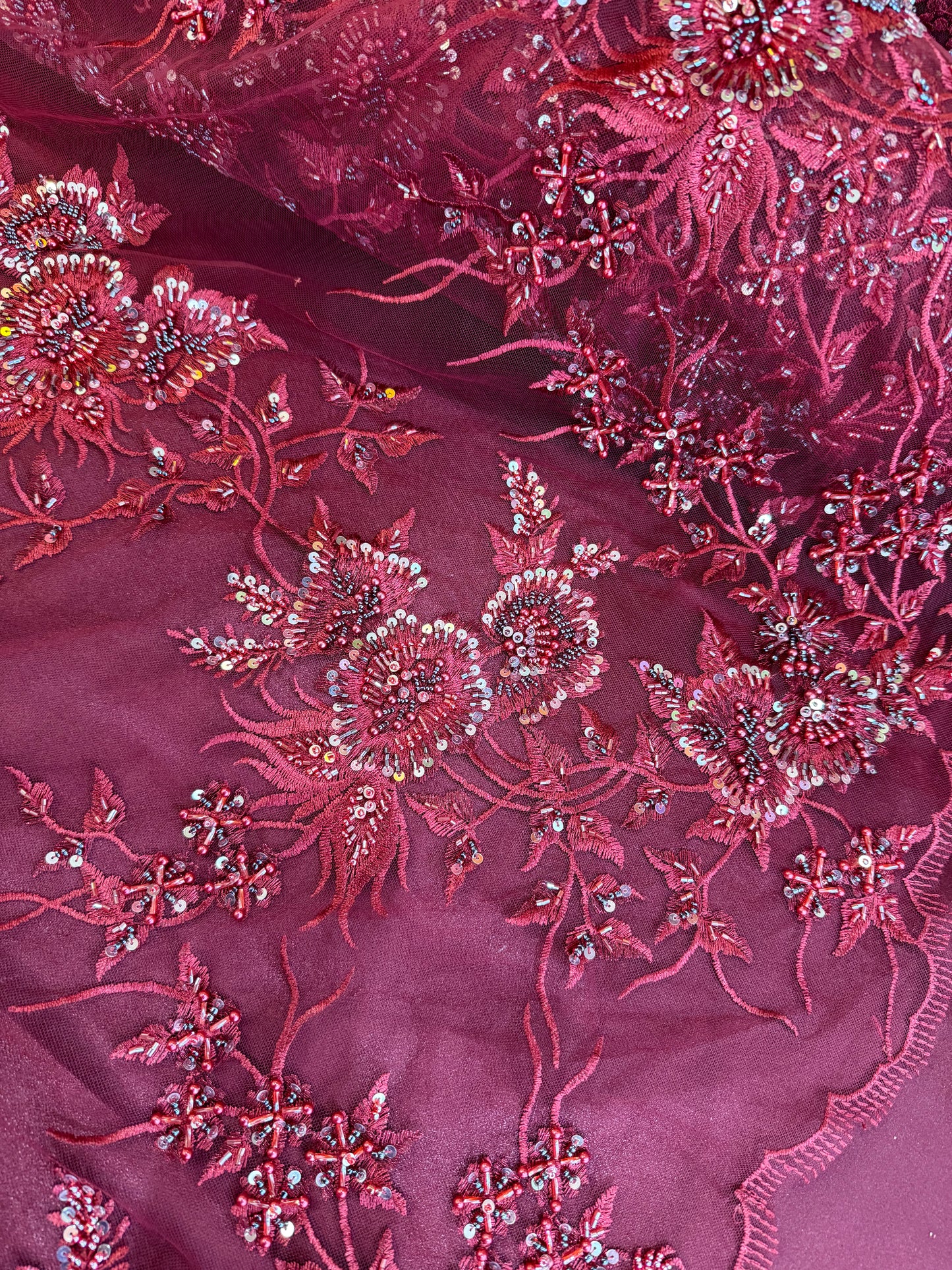 Net Lace Embroidered and cut dana work (4 piece suit set)