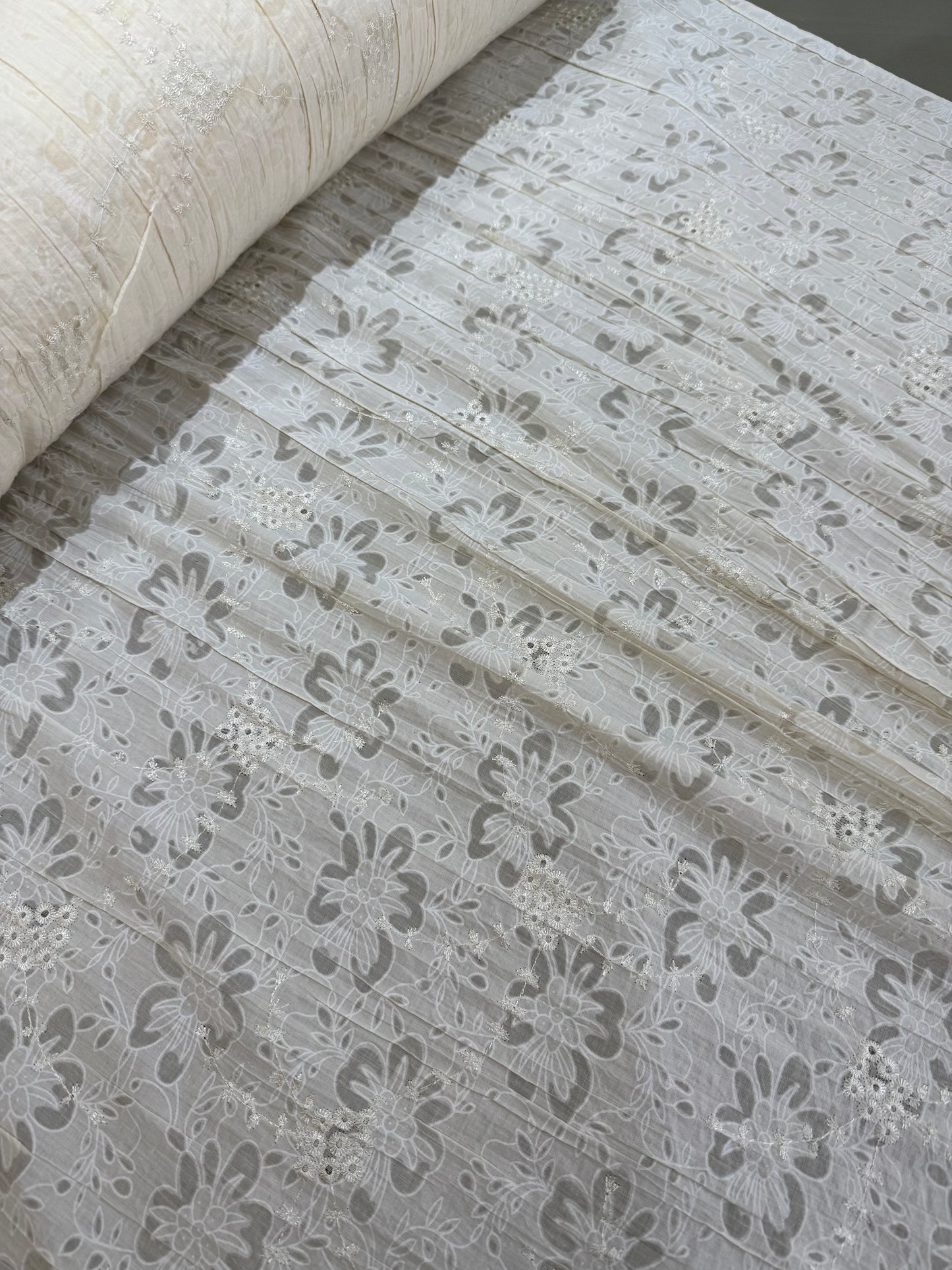 Chikankari-style Cotton Top Quality(4 meters, 60"width)
