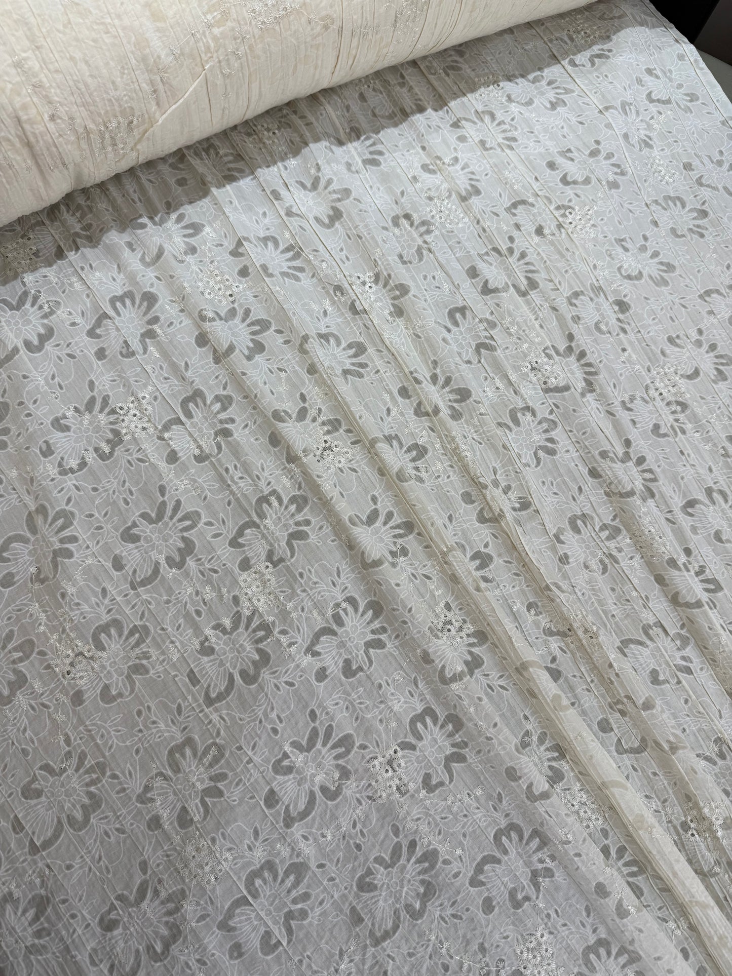 Chikankari-style Cotton Top Quality(4 meters, 60"width)