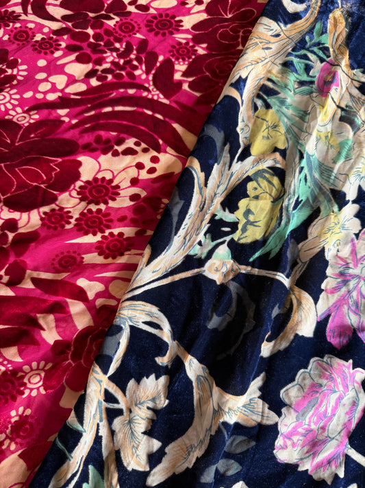 Fancy silk burnout velvet,2 piece suit with lining(6.30meters fabrics)