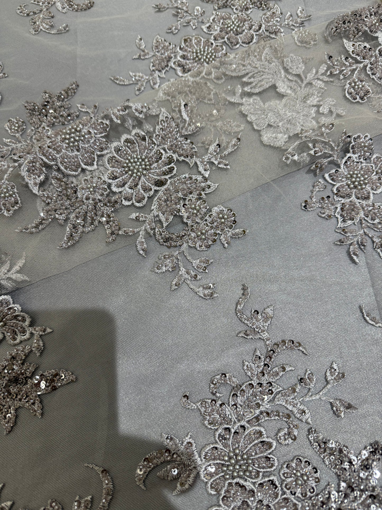 Cut Dana and Pearl Work New Style,Luxurious Embroidered Net
