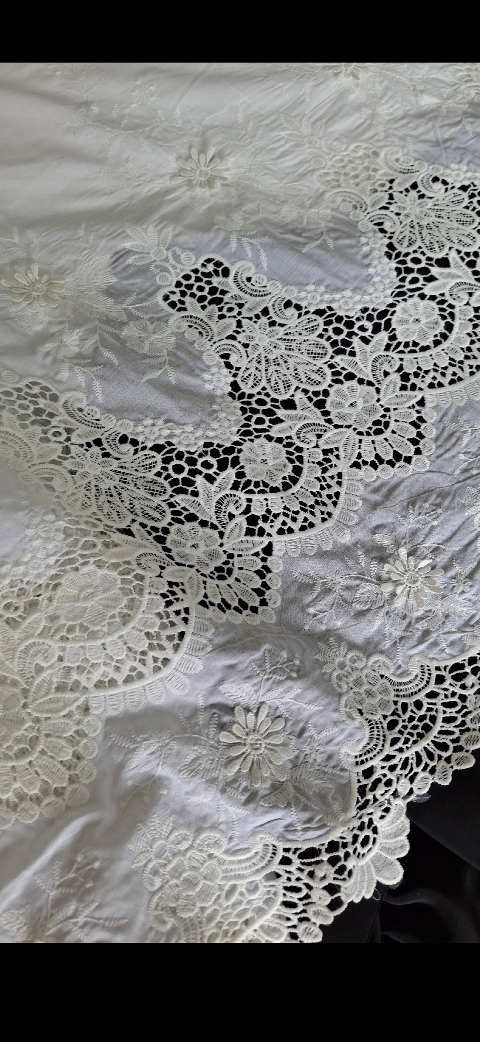 Whispering Blooms White Embroidered Cotton(4 meters)full suit