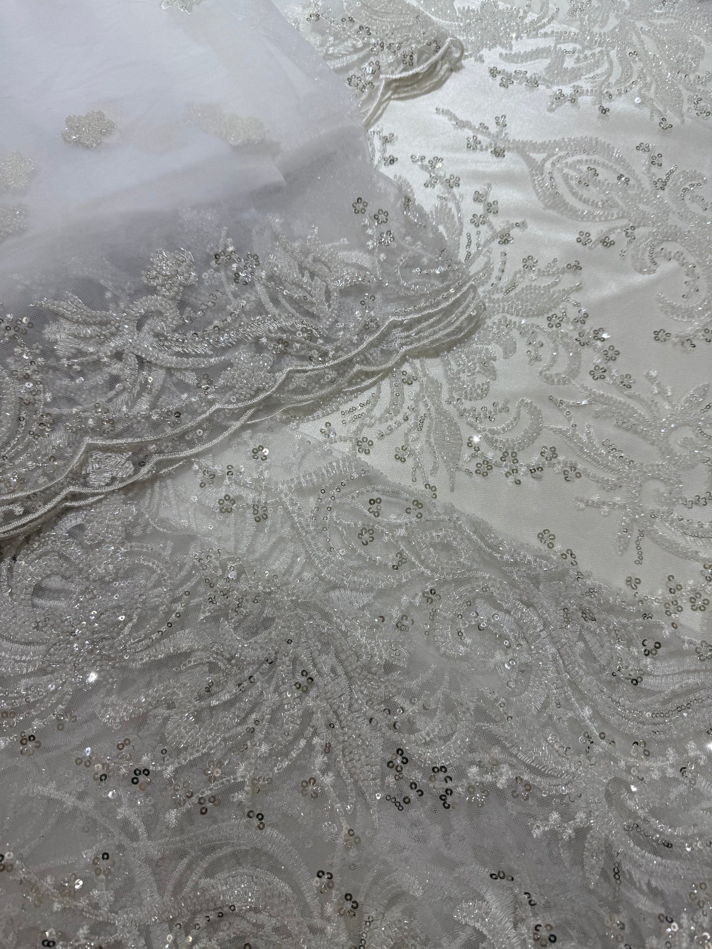 Cut Dana and Pearl Work New Style,Luxurious Embroidered Net