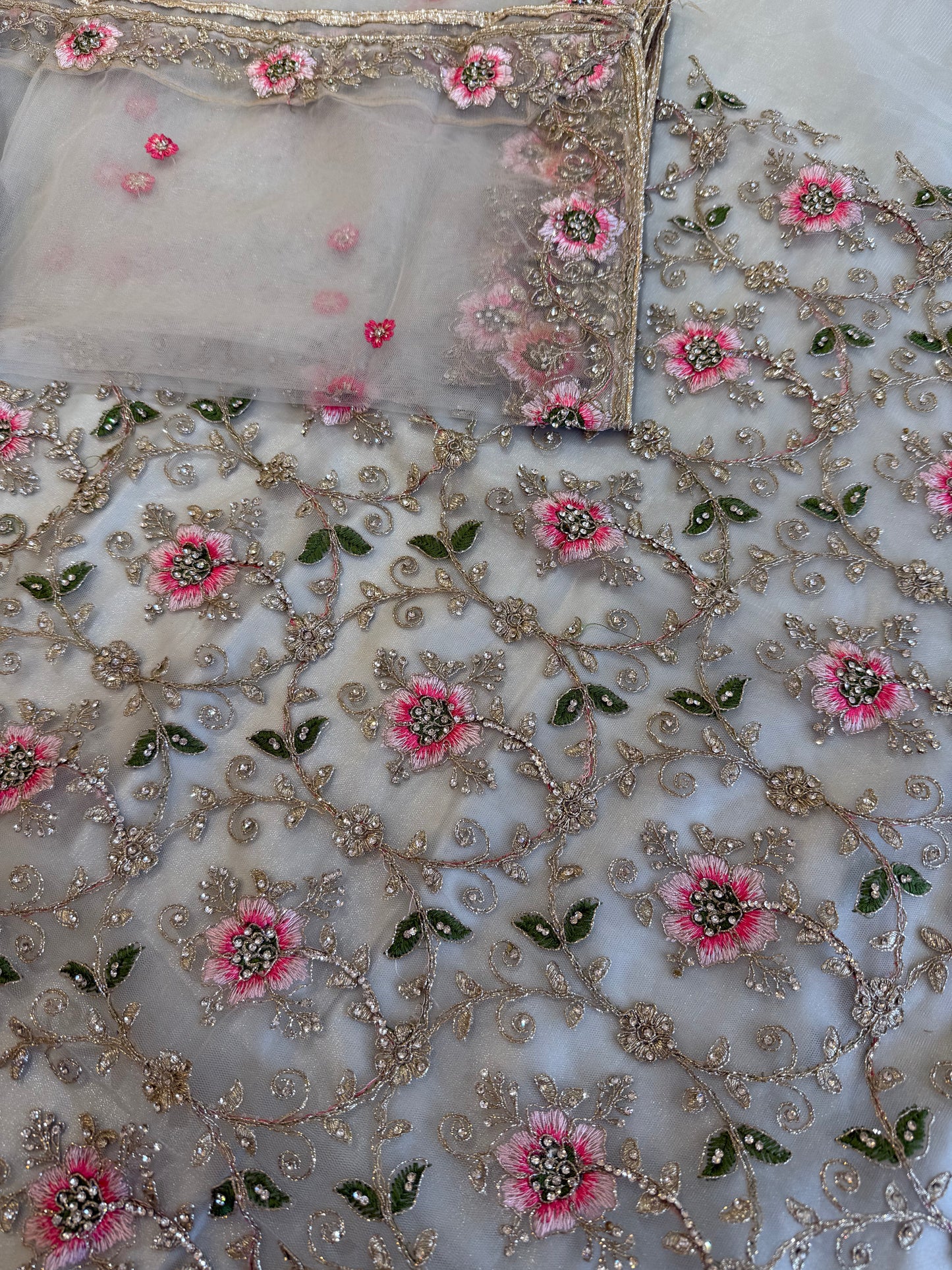 Embroidered Fancy Sequins Net, 4 Piece Suit set