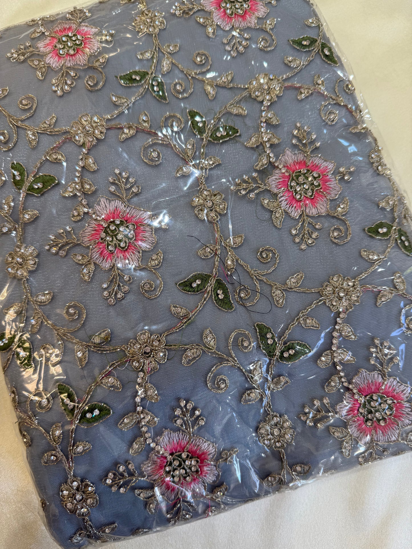Embroidered Fancy Sequins Net, 4 Piece Suit set