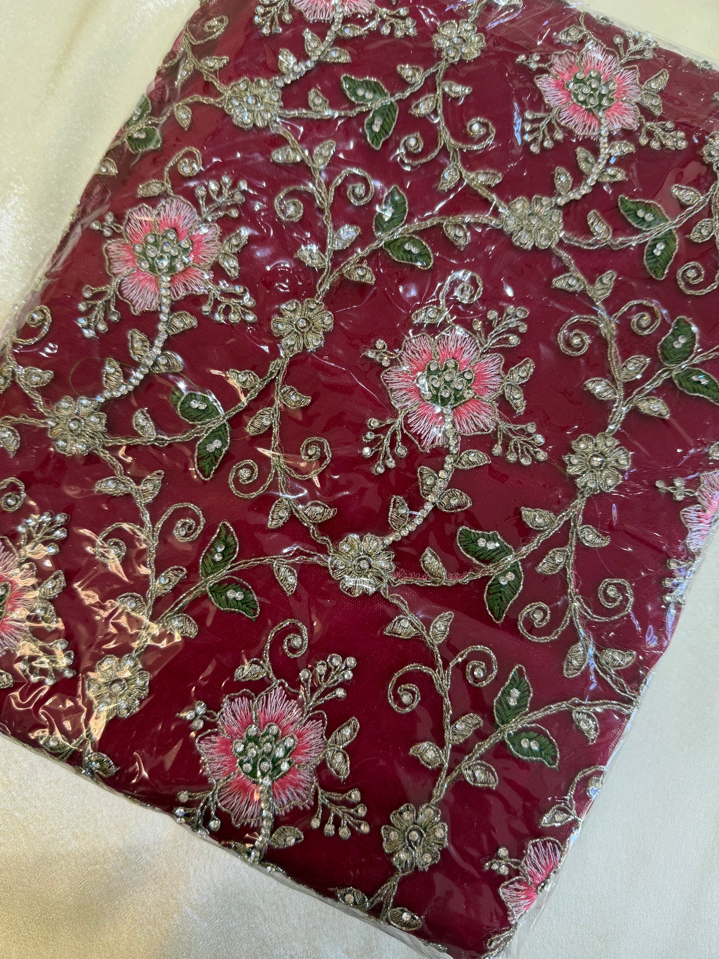 Embroidered Fancy Sequins Net, 4 Piece Suit set