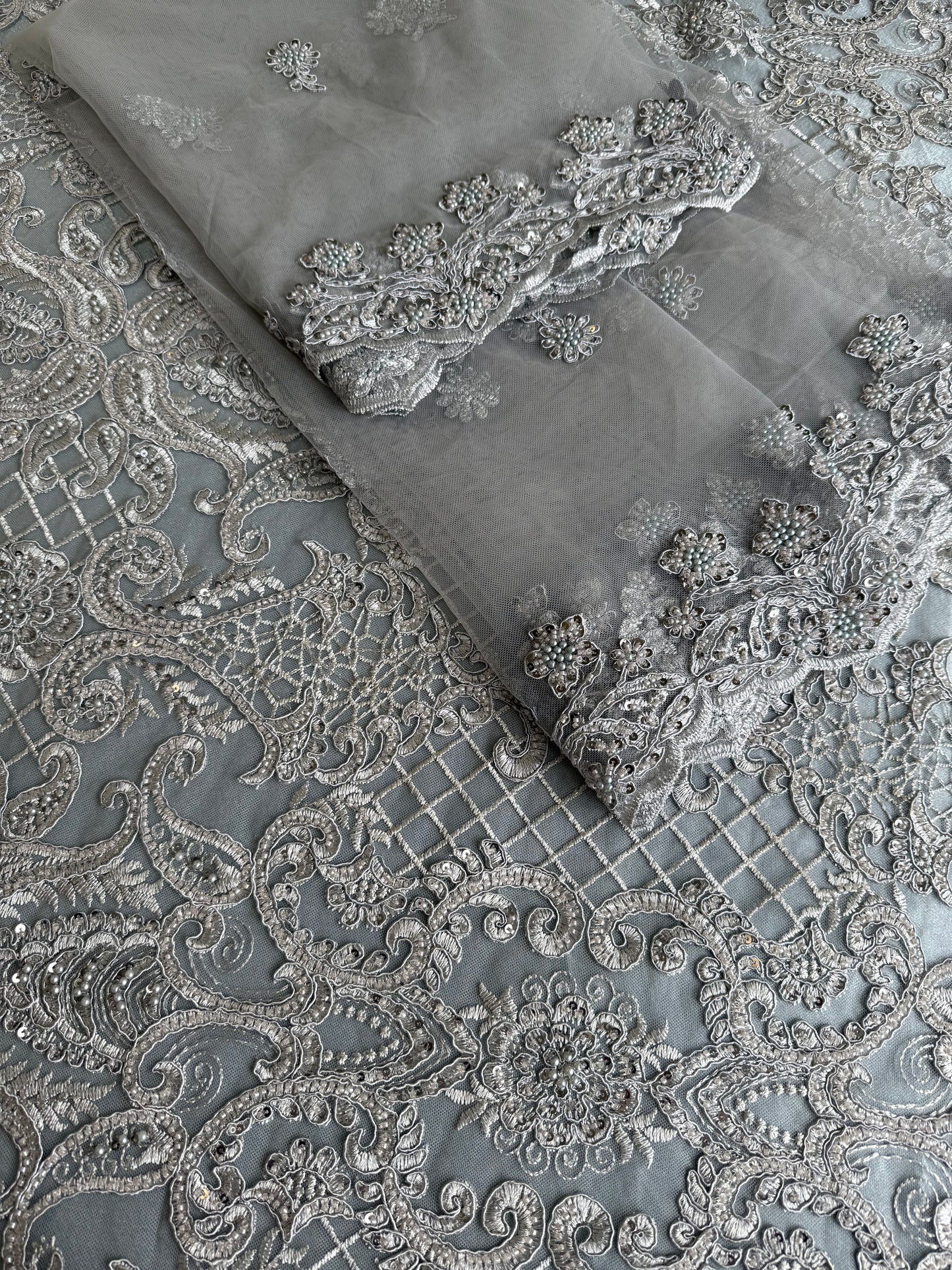 Heavy Embroidered Sequins and Cut Dana Work 4 Piece Suit Set