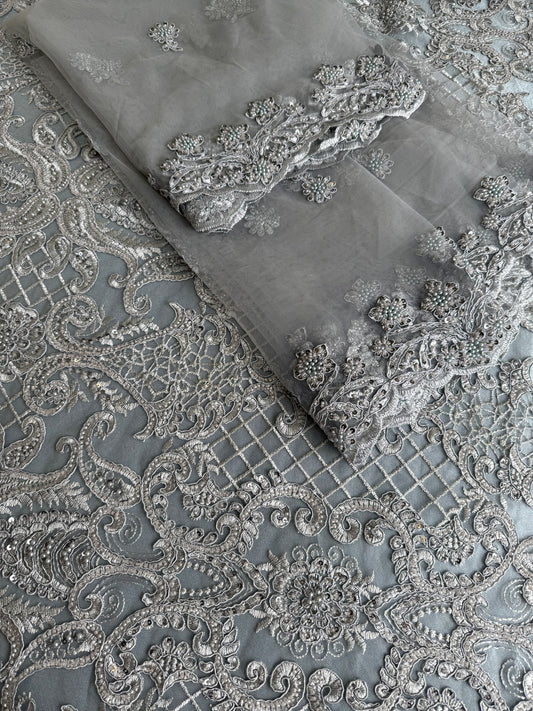 Heavy Embroidered Sequins and Cut Dana Work 4 Piece Suit Set