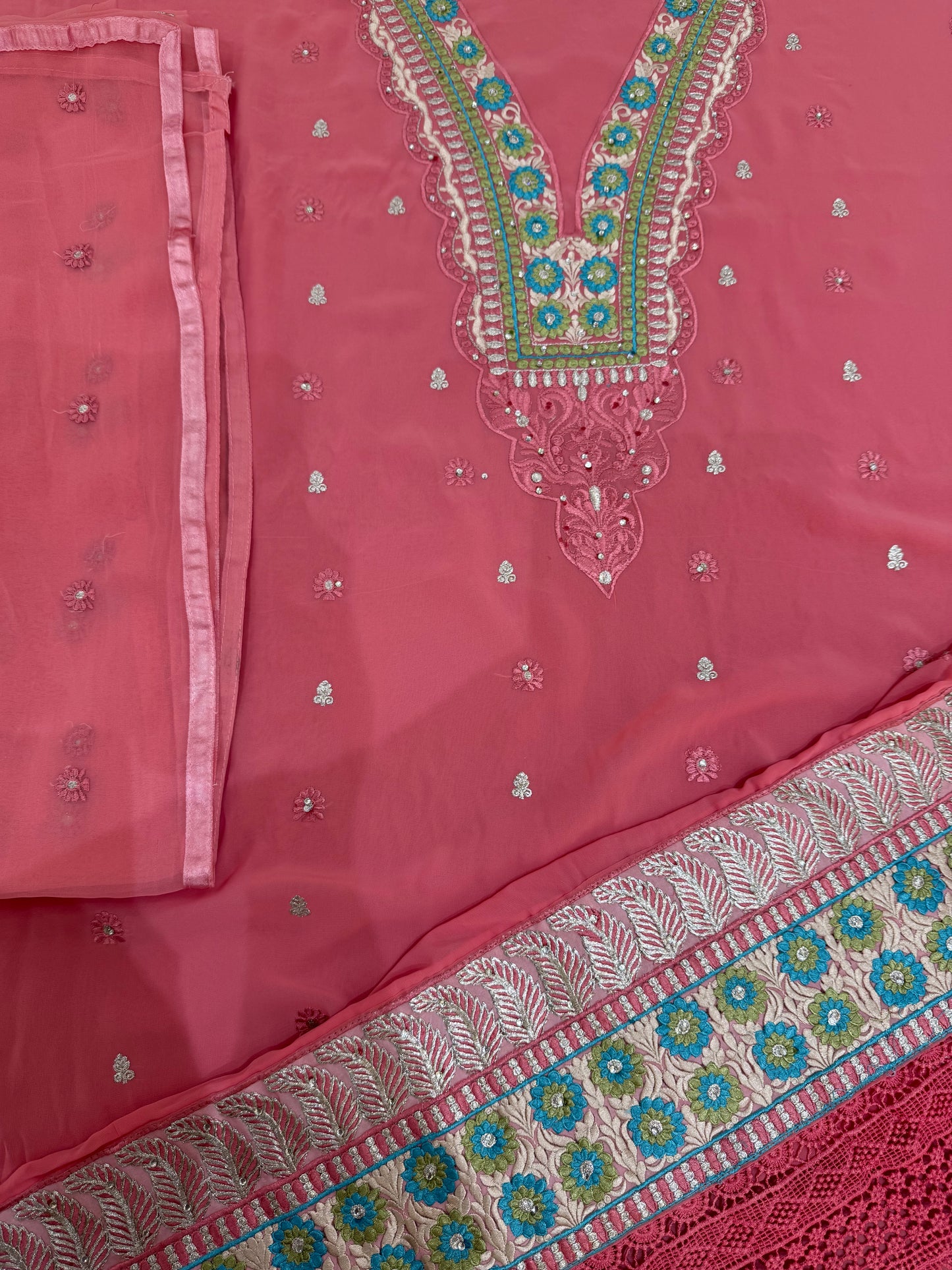 Alpiane  Winter Fabric(3 Piece Suit Set)and crepe georgette 4 piece suit set