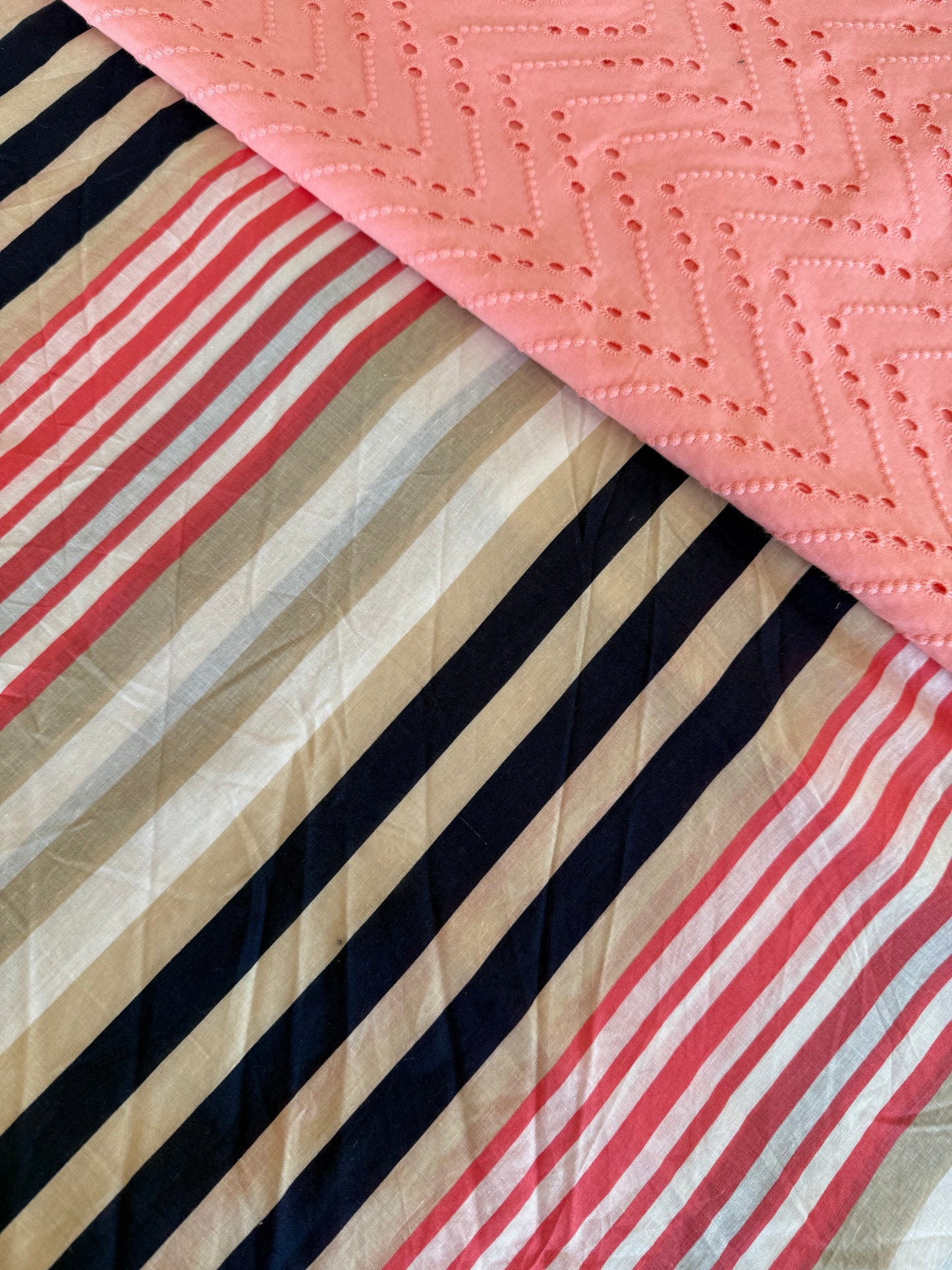 Embroidered Cotton Fabrics 4 meters,2 piece suit set