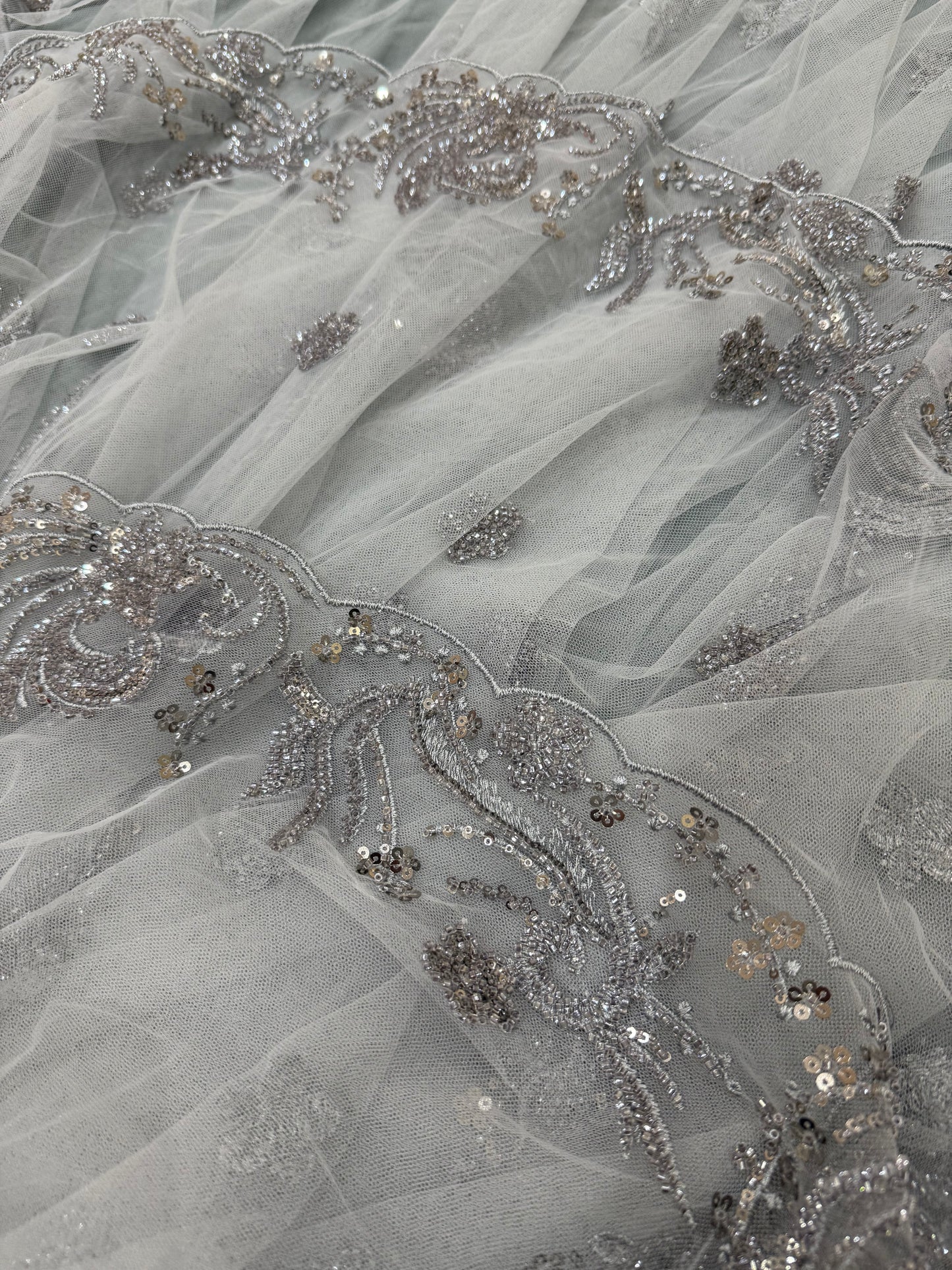 Luxurious ,Cut Dana Work,Net Dupatta Heavy Embroidered Sequins (2.3 meters)