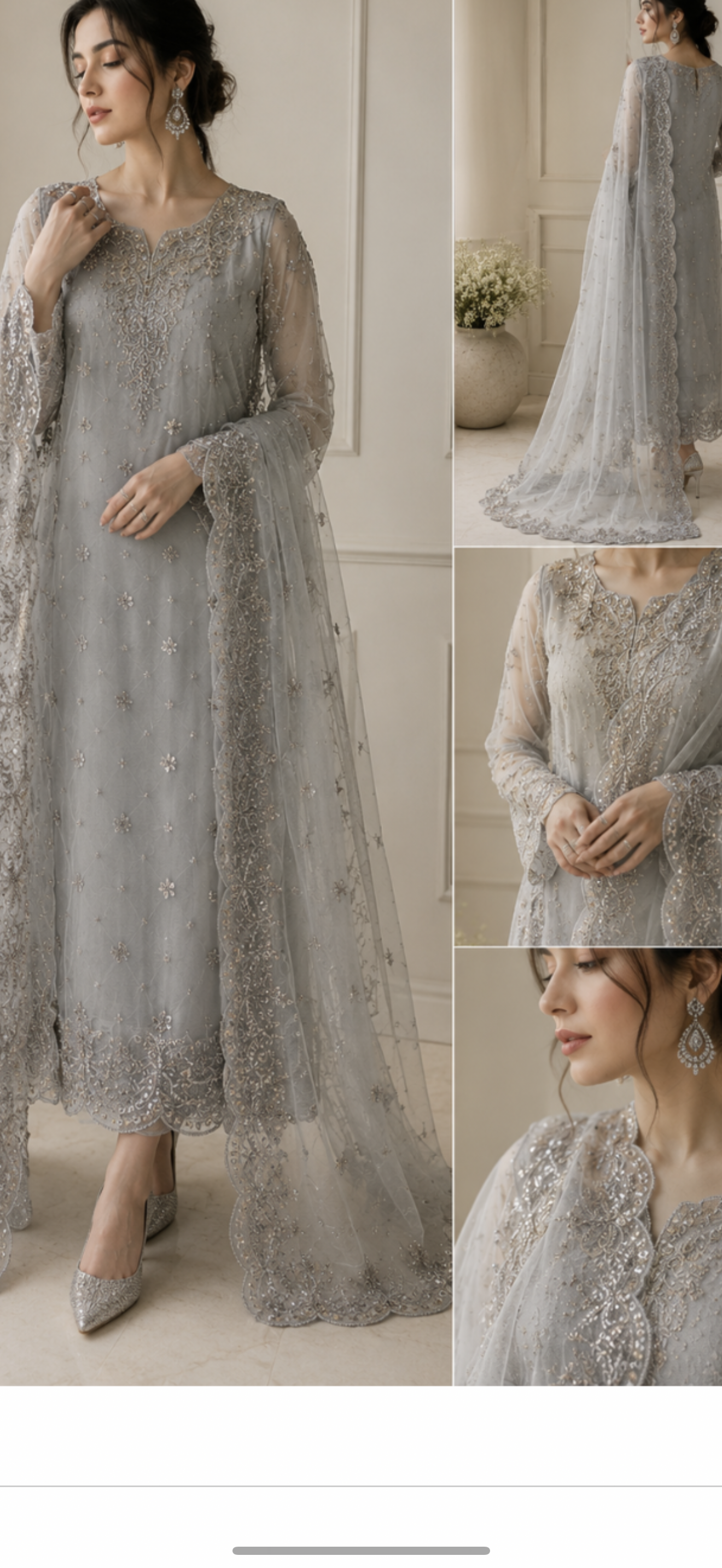 Cut Dana Heavy Diamond Embroidered Net(2.30 meters)