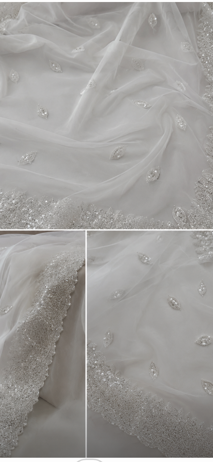 Luxurious ,Cut Dana Work,Net Dupatta Heavy Embroidered Sequins (2.3 meters)