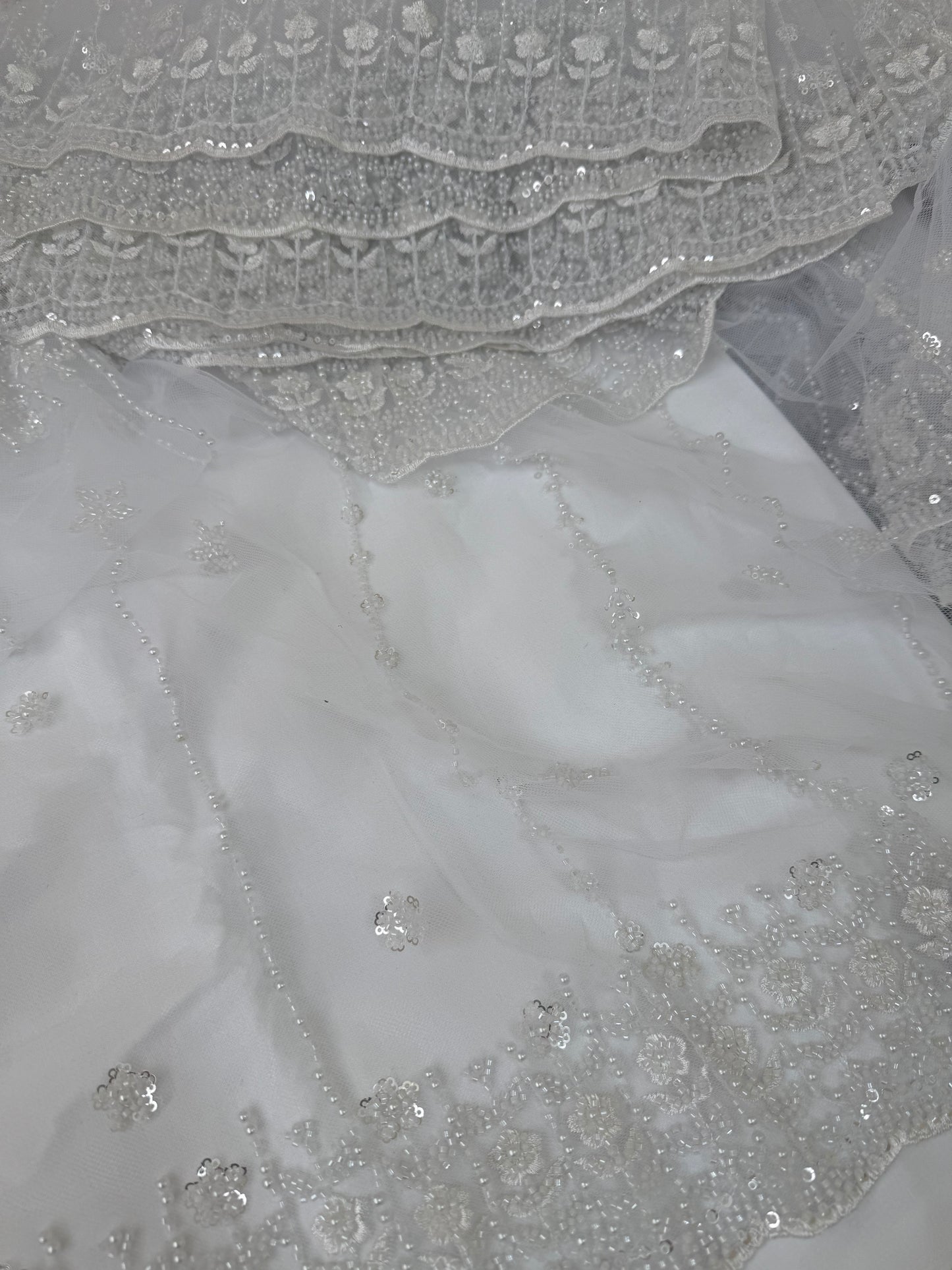 Luxurious ,Cut Dana Work,Net Dupatta Heavy Embroidered Sequins (2.3 meters)