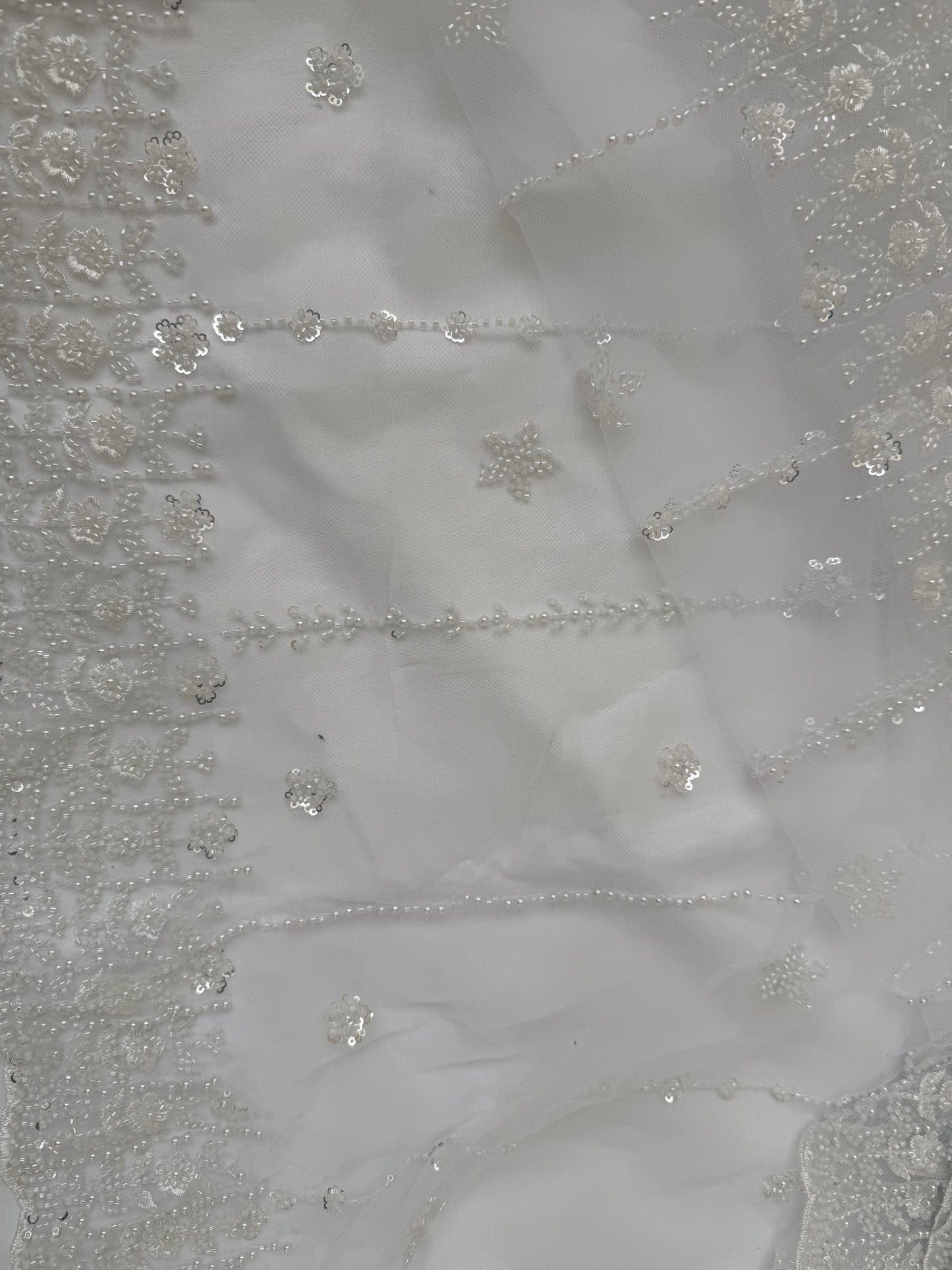 Luxurious ,Cut Dana Work,Net Dupatta Heavy Embroidered Sequins (2.3 meters)