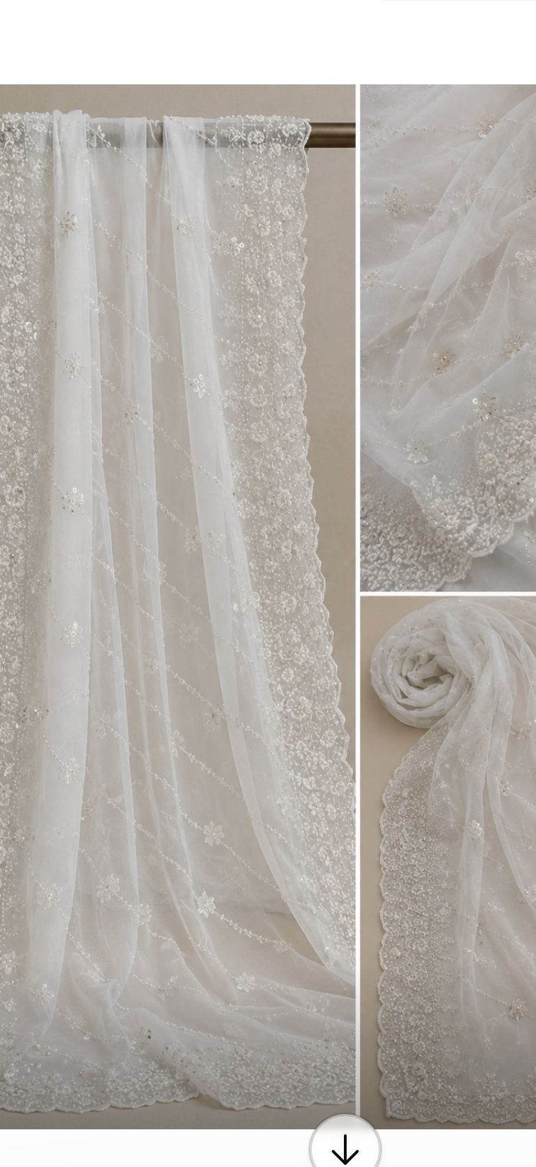 Luxurious ,Cut Dana Work,Net Dupatta Heavy Embroidered Sequins (2.3 meters)