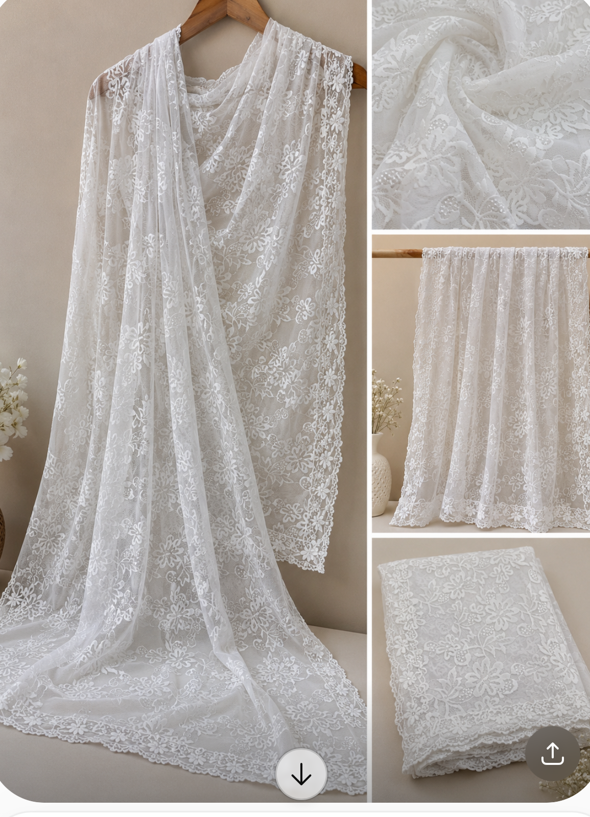 Lightweight Plain Net and Embroidered Dupatta(2.30 meters length)Unstitched Fabrics