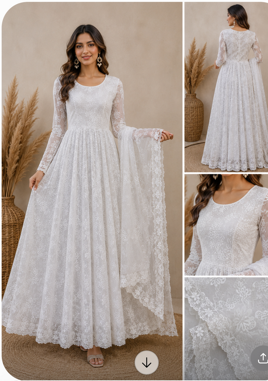 Lightweight Plain Net and Embroidered Dupatta(2.30 meters length)Unstitched Fabrics
