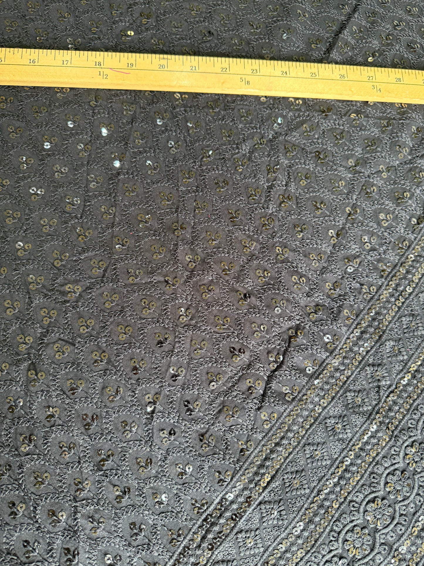 Embroidered Fancy Sequins Cotton 2 meters,60”Width