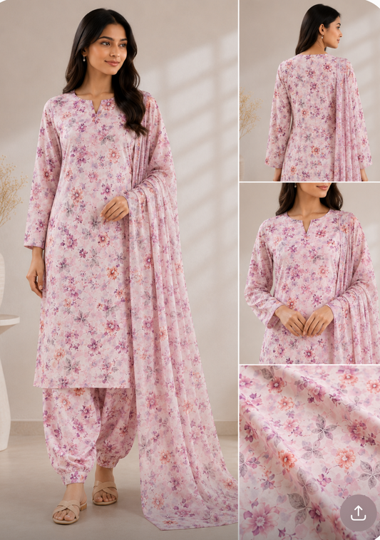 Best Quality Lawn Fabrics,60”Width 4 meters,Unstitched Fabrics