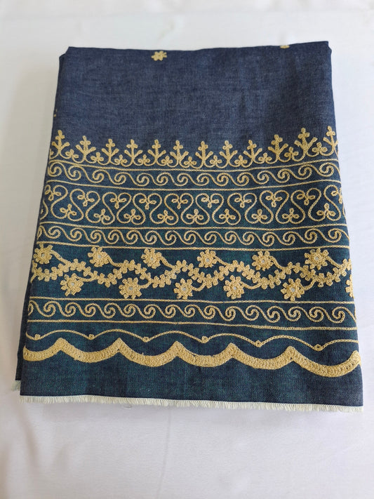 Embroidered Denim Cotton jeans fabrics Top Quality(2 meters,70"width)