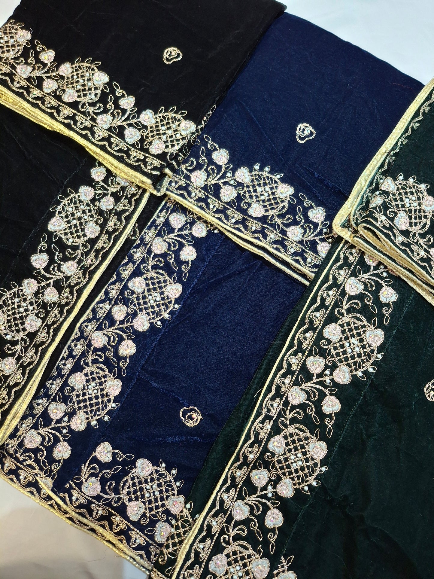 Micro Velvet Embroidered Shawls For Ladies Best Quality