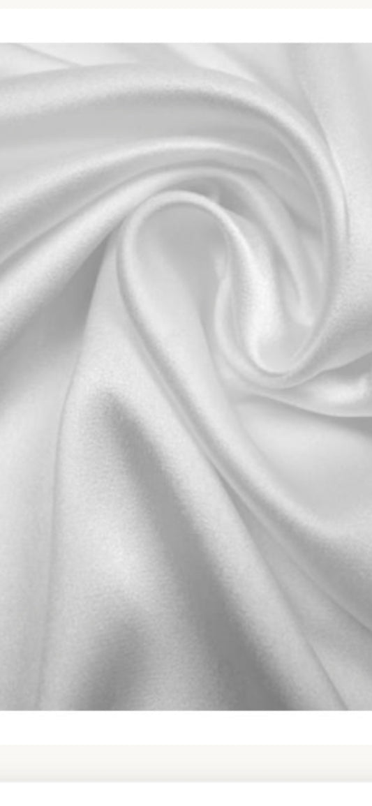 Crepe Satin White Colour (sold by the meters)