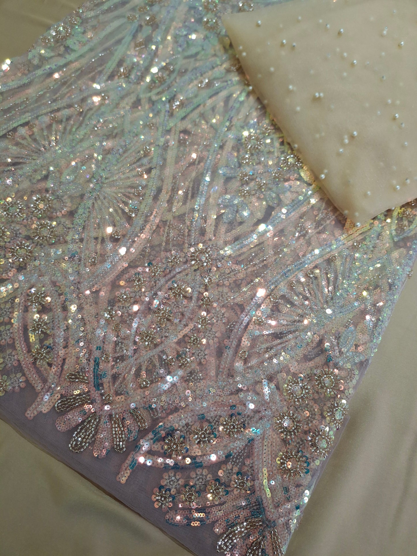 Cut Dana Luxury Heavy Embroidered Gold Net Unstitched 4 piece Full Suit