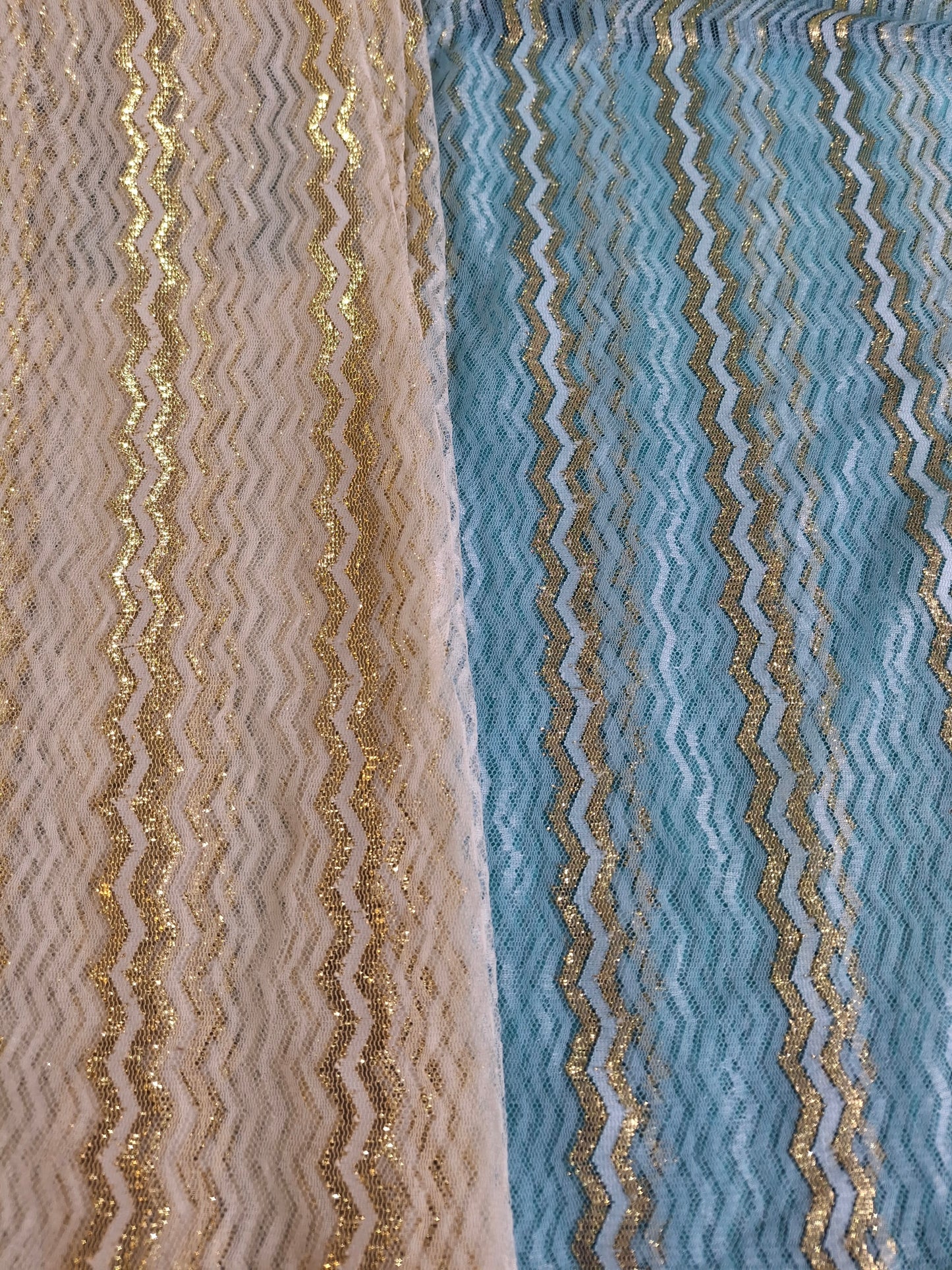 Women’s Designer Net Dupatta with Golden Zigzag Pattern (3 Colours