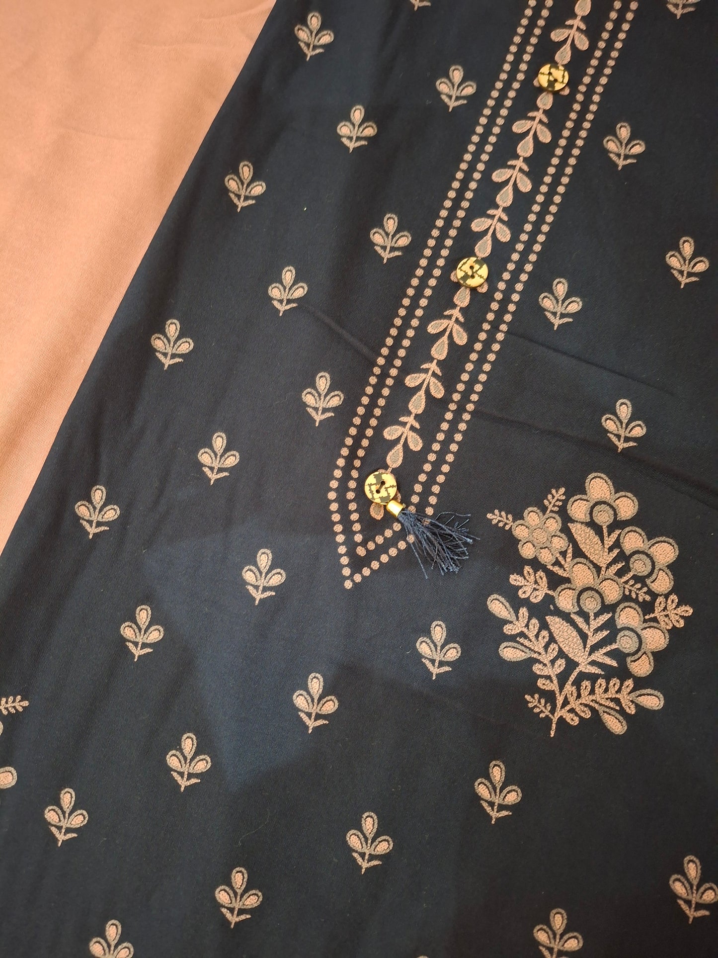 Printed Viscose 4 Meters Full Suit Set,60"Width