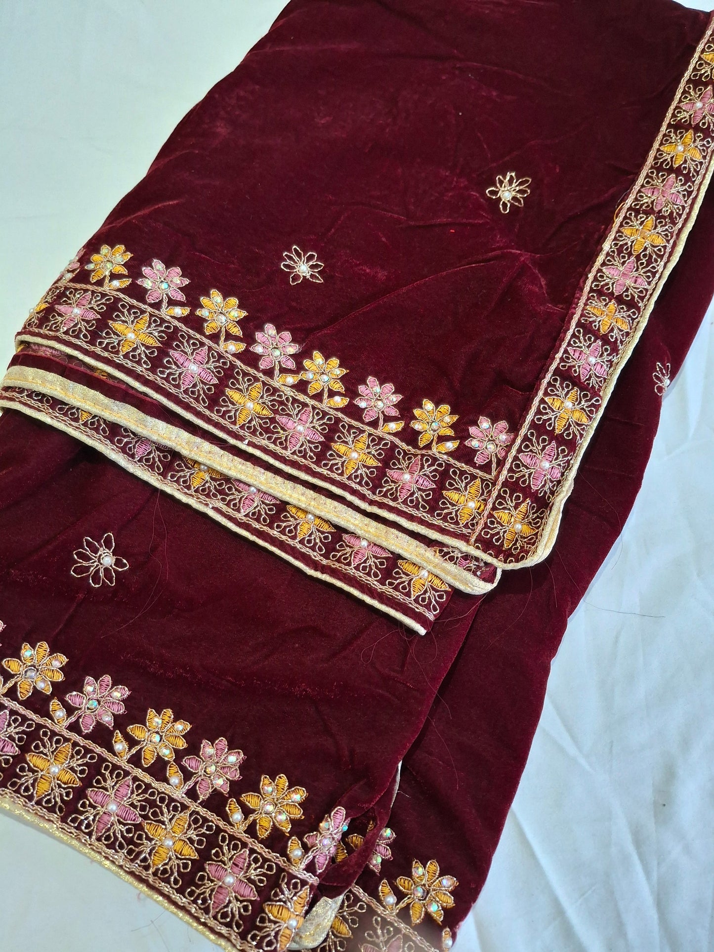 Velvet Embroidered Shawl Top Quality