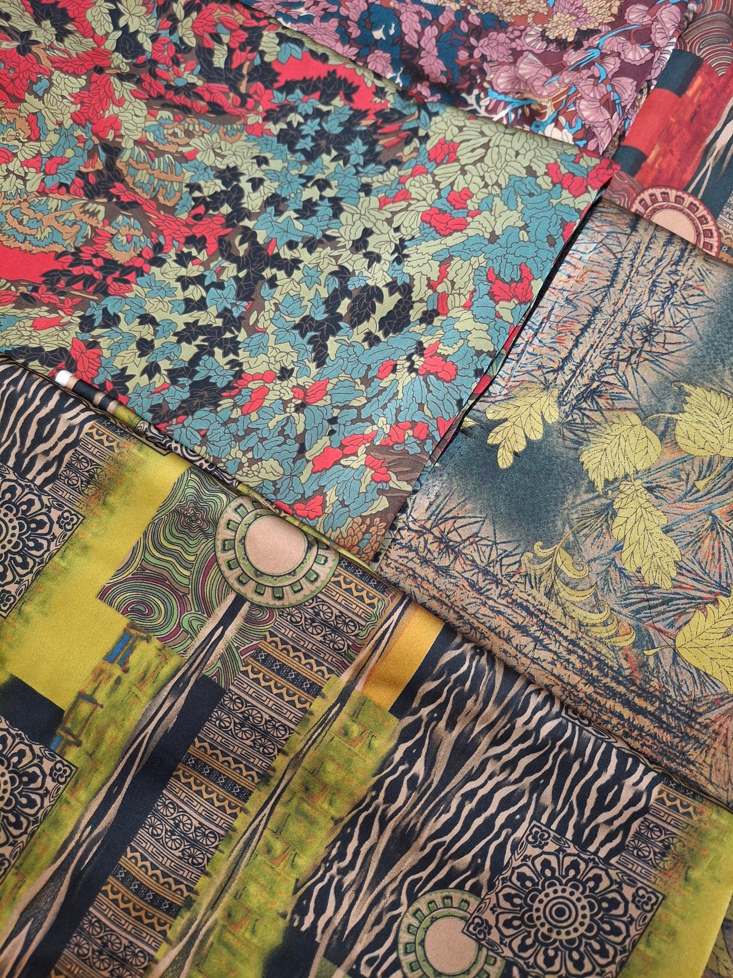 Printed Silk High Quality Full Suit Set,4 Meters Each,60"width