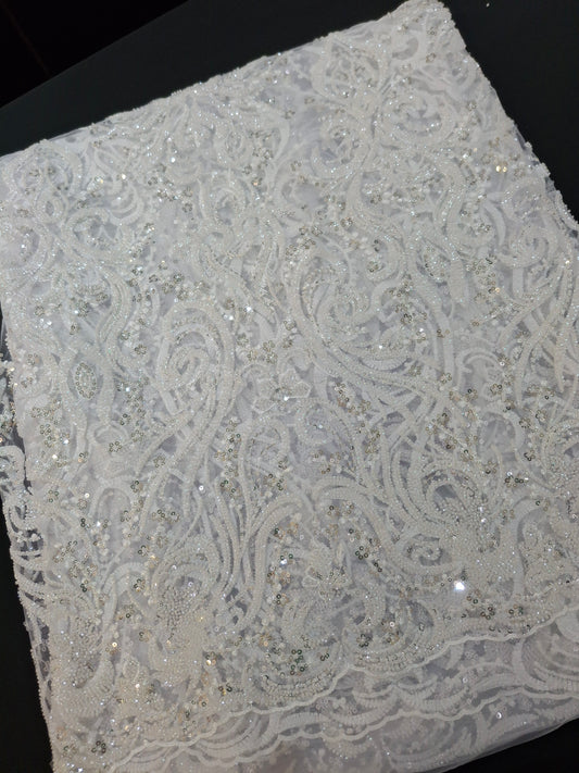 Cut Dana and Pearl Work New Style,Luxurious Embroidered Net