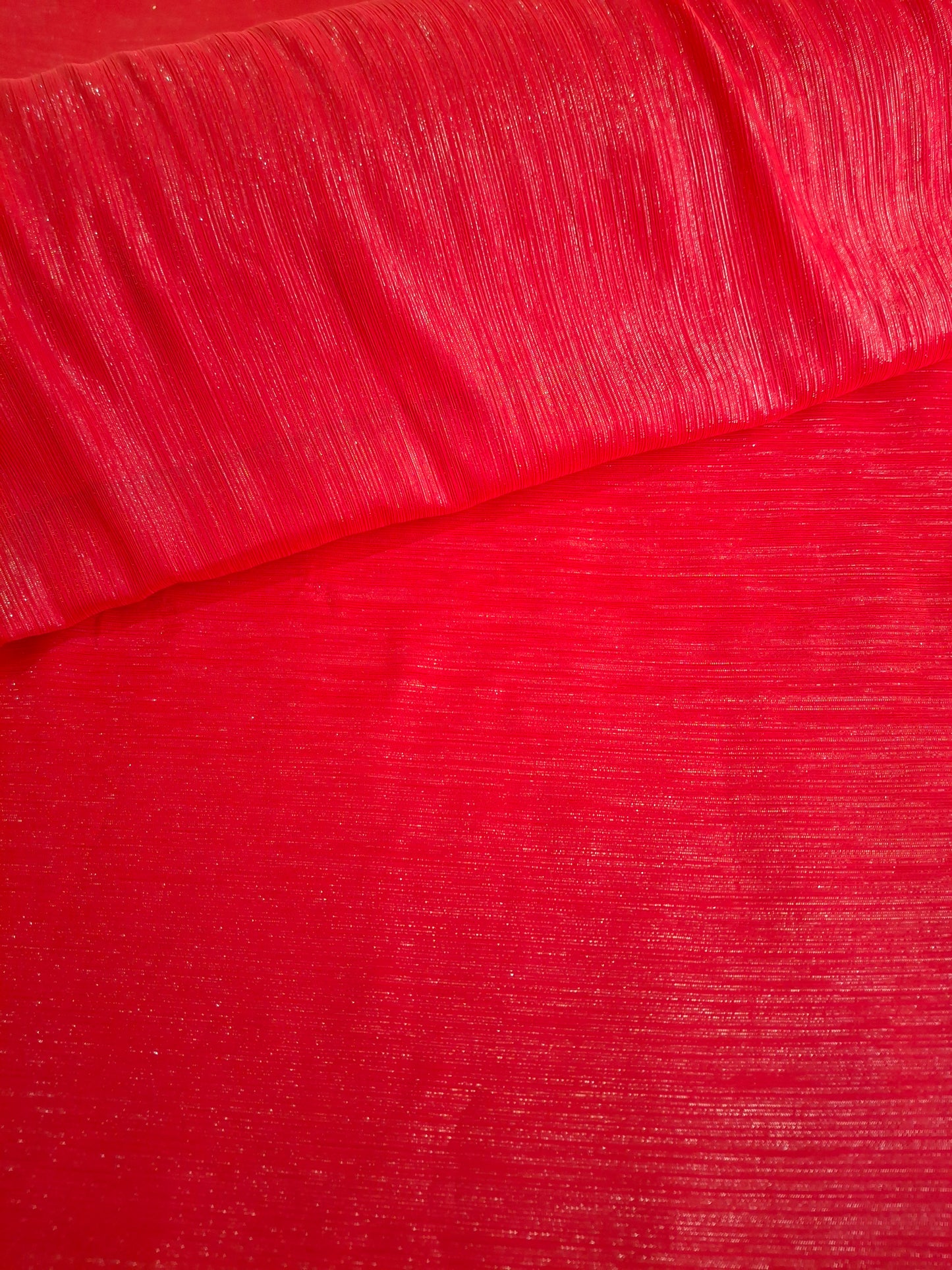 Red Shimmer Crinkle Fabric (sold by the meters)
