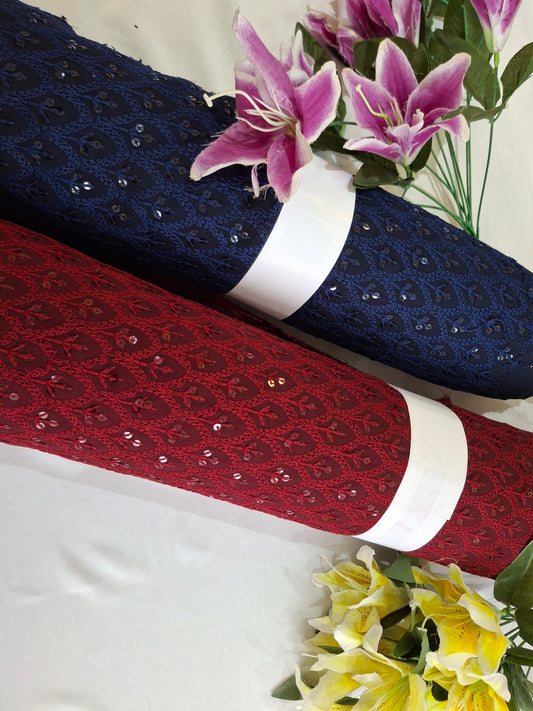 Embroidered Eyelet Cotton Fabric,2 meters