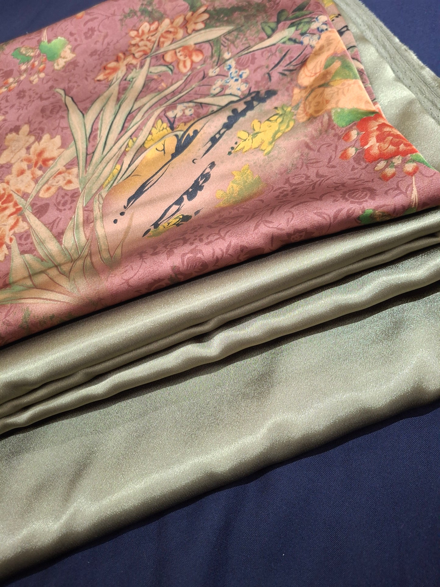 Printed Silk High Quality Full Suit Set,4 Meters Each,60"width