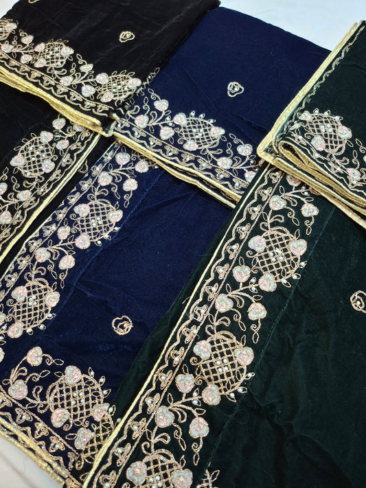 Micro Velvet Embroidered Shawls For Ladies Best Quality