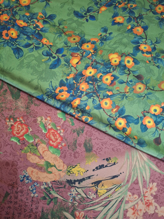 Printed Silk High Quality Full Suit Set,4 Meters Each,60"width