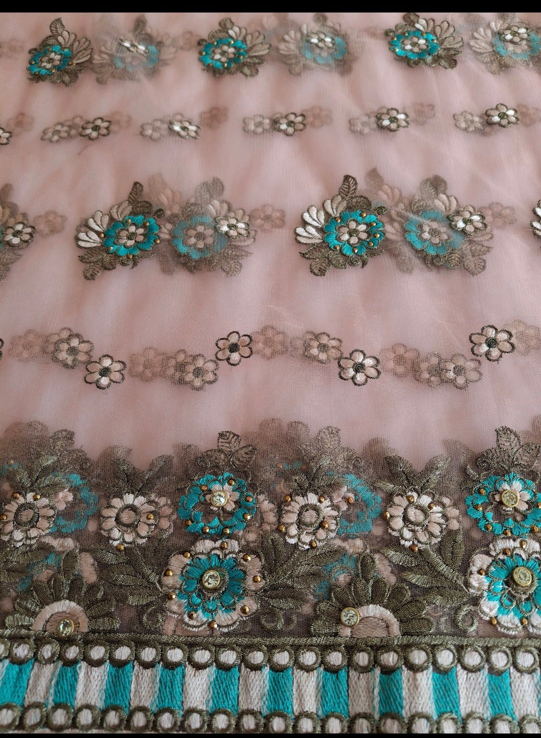 Embroidered lace net,2 meters