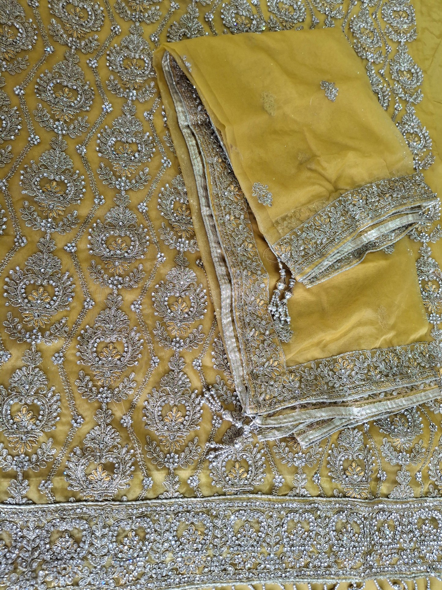 Fancy Embroidered Net Lace lightweight fabrics,4 piece suit set