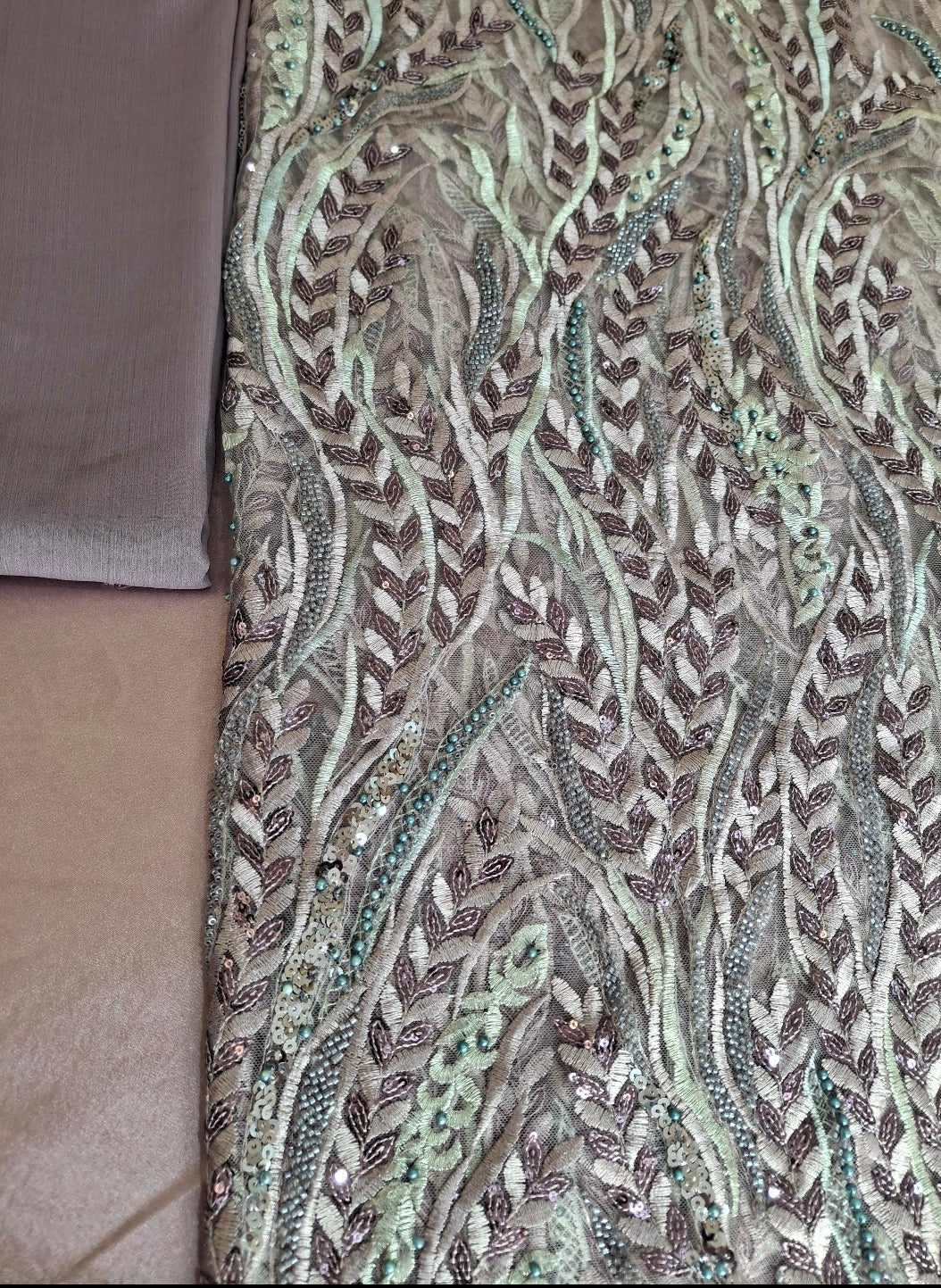 Cut dana,Luxurious Sequins Multicolour Heavy Net,4 piece suit set