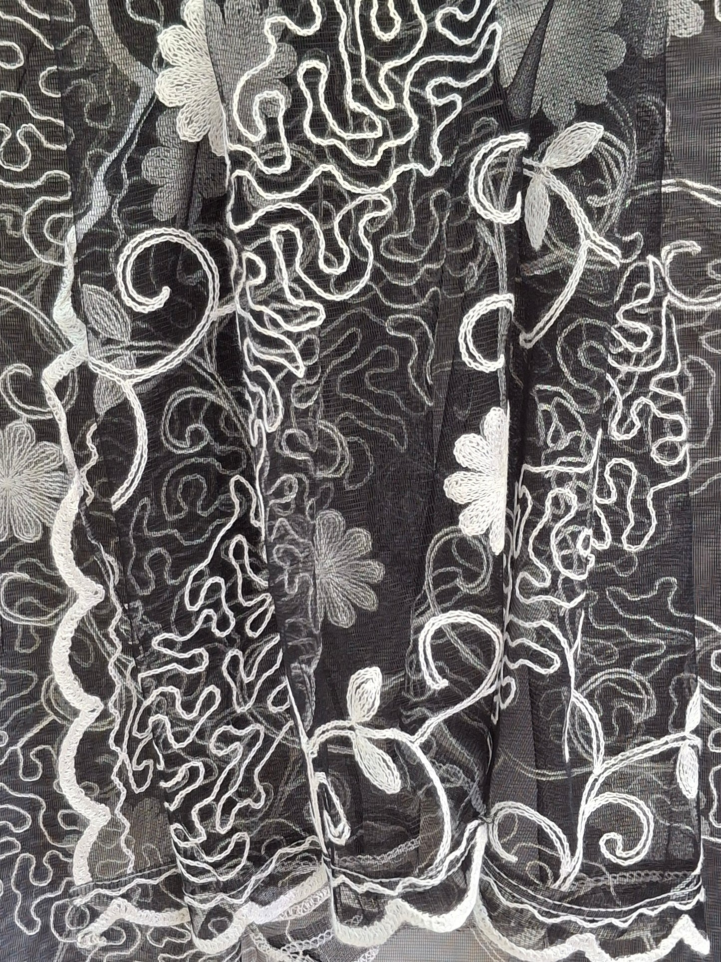 Lightweight Plain Net and Embroidered Dupatta(2.30 meters length)