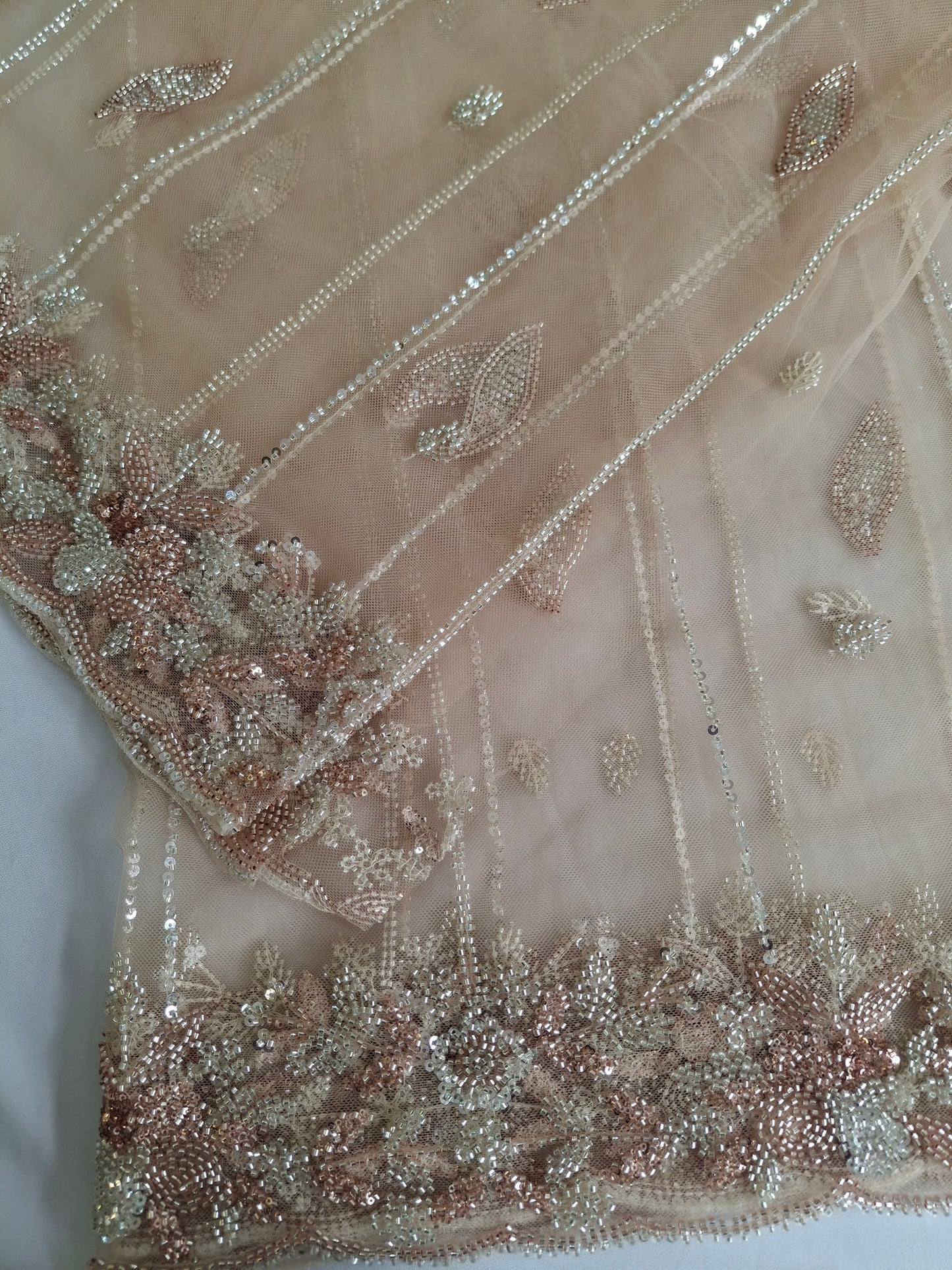 Cut Dana,Net Dupatta Heavy Embroidered Sequins (2.3 meters)