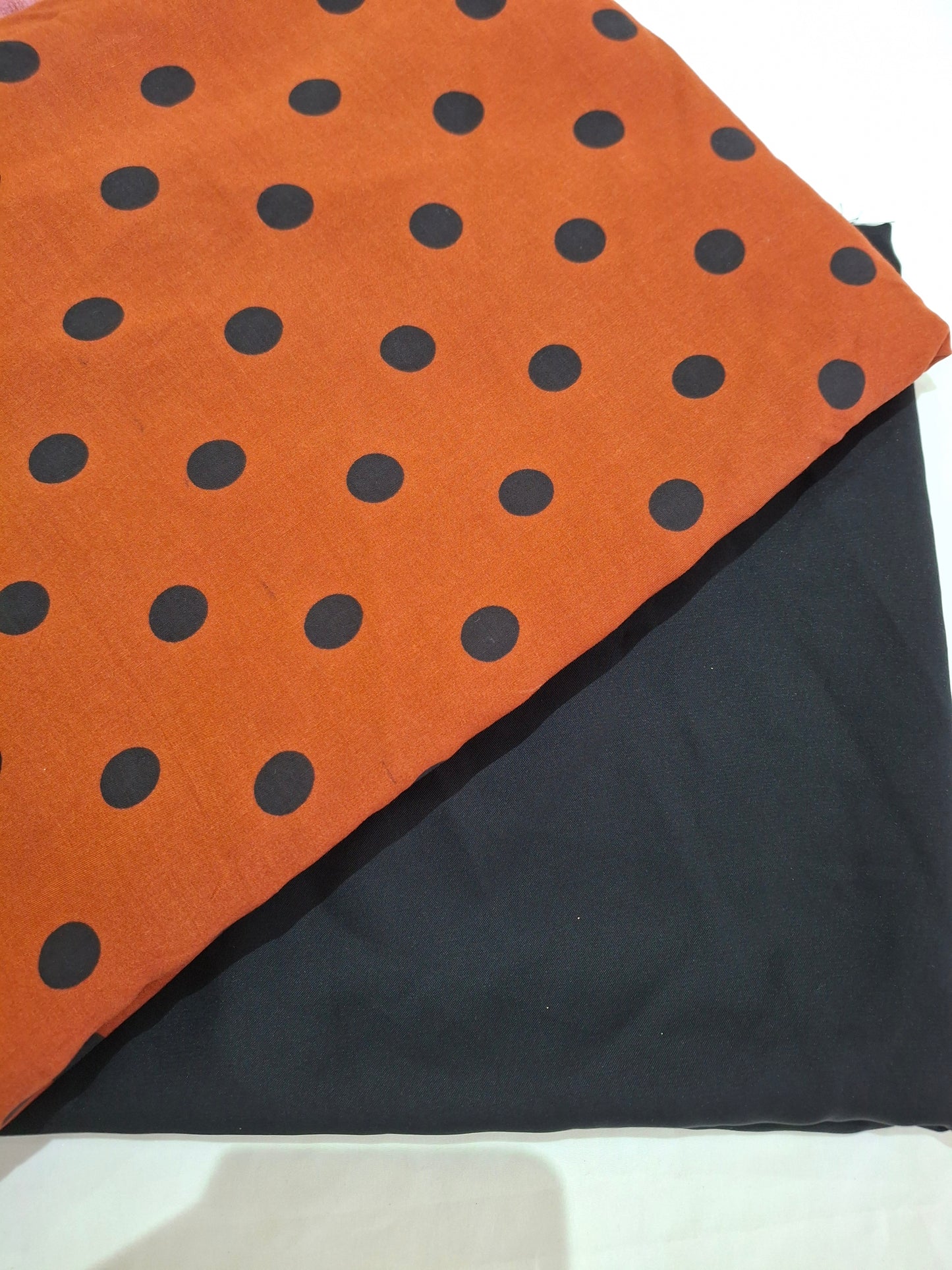 Georgette Crepe and Viscose Polka Dot Fabric,2 piece suit set (4 meters)