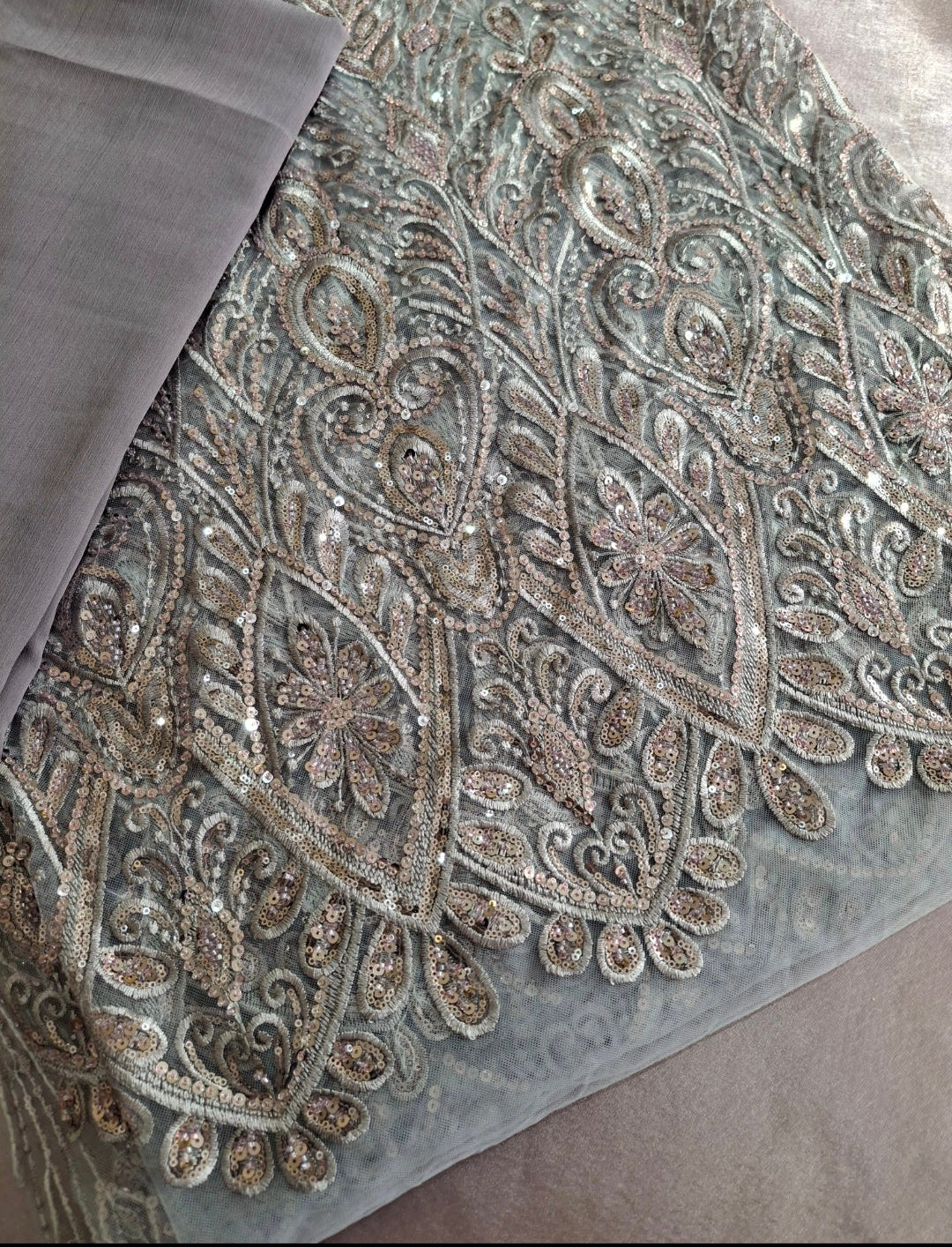 Cut dana,Luxurious Sequins Multicolour Heavy Net,4 piece suit set