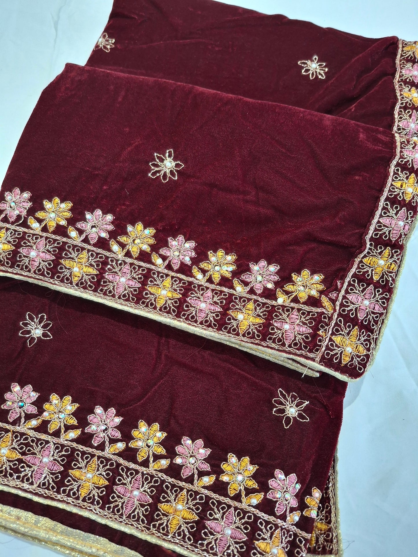 Velvet Embroidered Shawl Top Quality