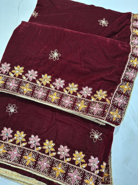 Velvet Embroidered Shawl Top Quality