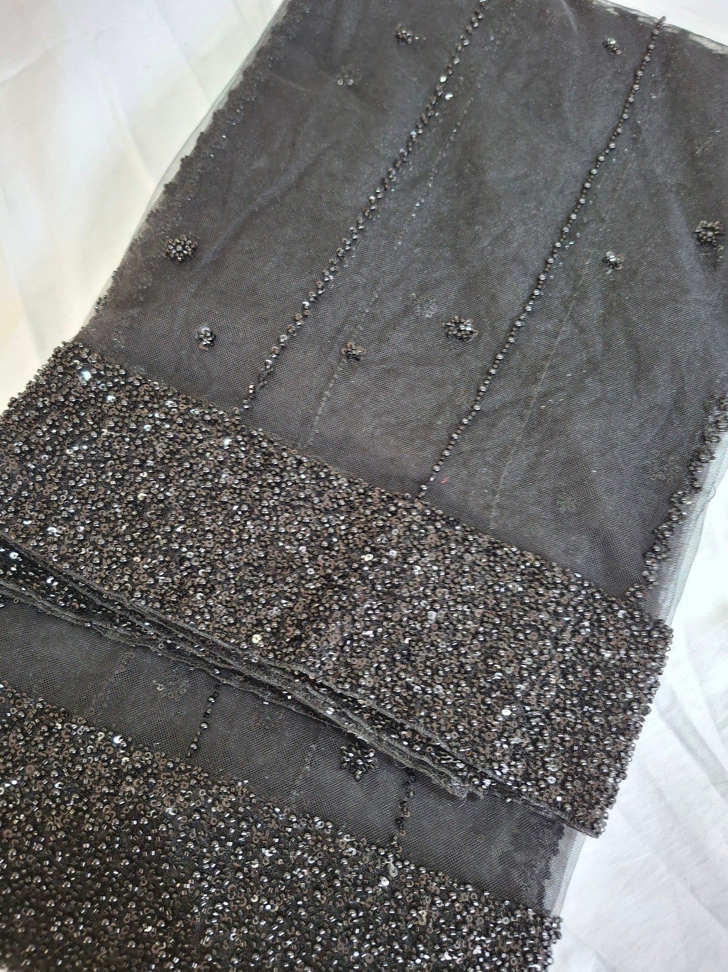 Cut Dana,Net Dupatta Heavy Embroidered Sequins (2.3 meters)